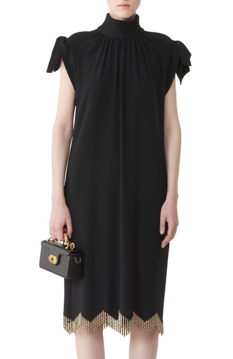 Embroidered Bow Dress In Sablé