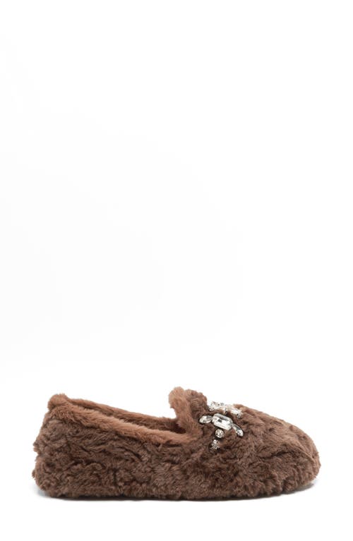 Free People Slumber Party Faux Fur Loafer Slipper In Brown