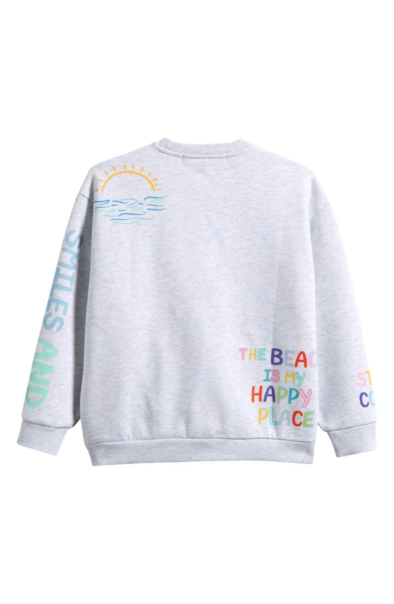 Vintage Havana Kids' Happy Place Crewneck Sweatshirt, Alternate, color, Ash Grey