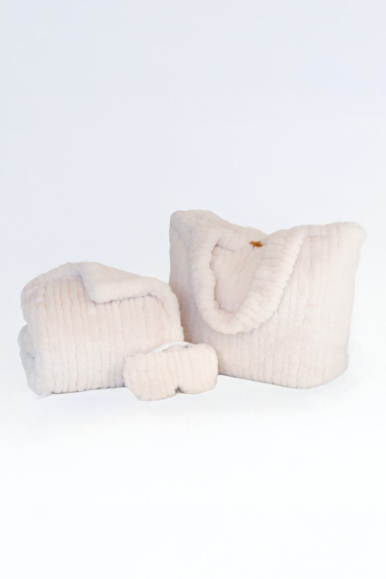 Luxury Travel Trio  Blanket, Tote, and Eye Mask, Alternate, color, Ivory