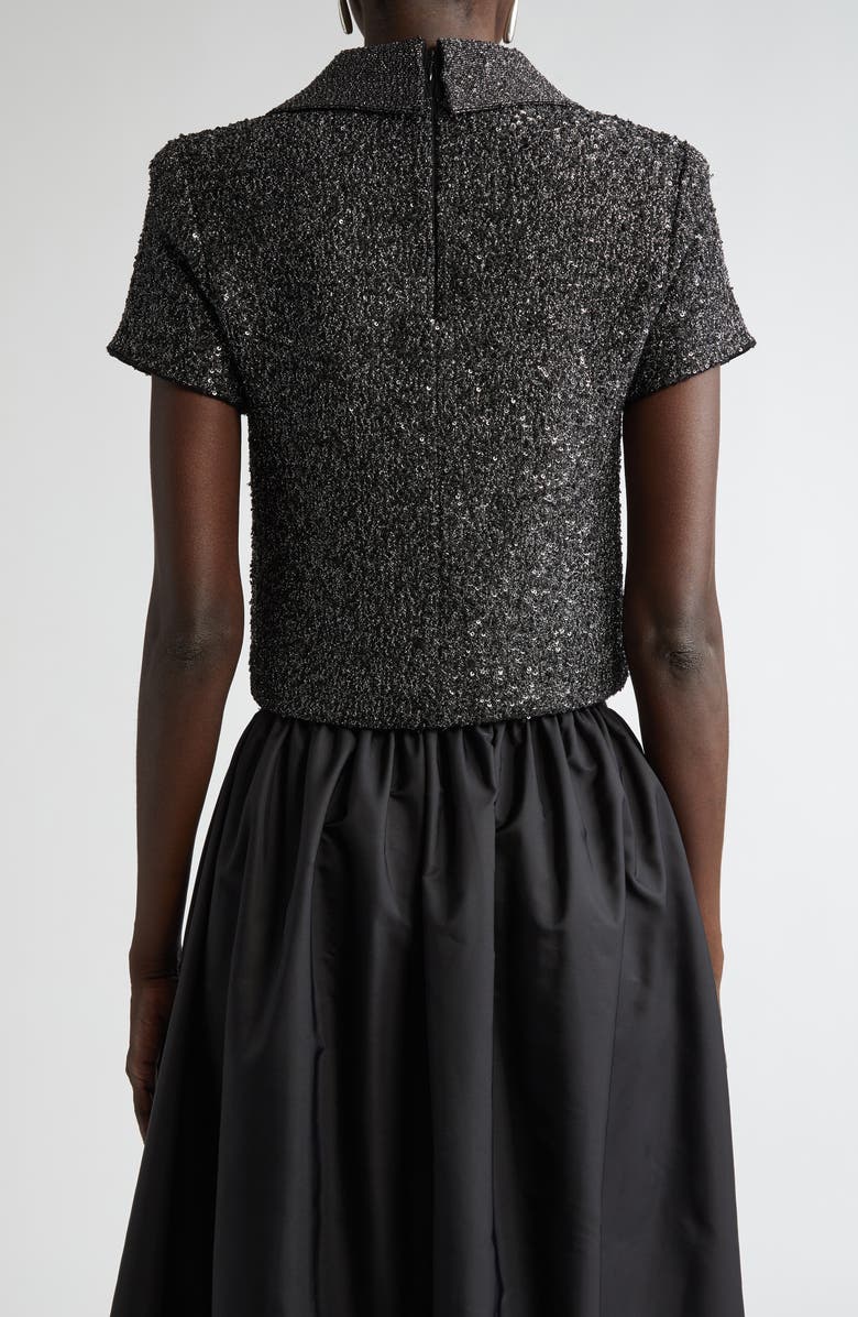 ST. JOHN Sequin Metallic Stretch Knit Top, Alternate, color,