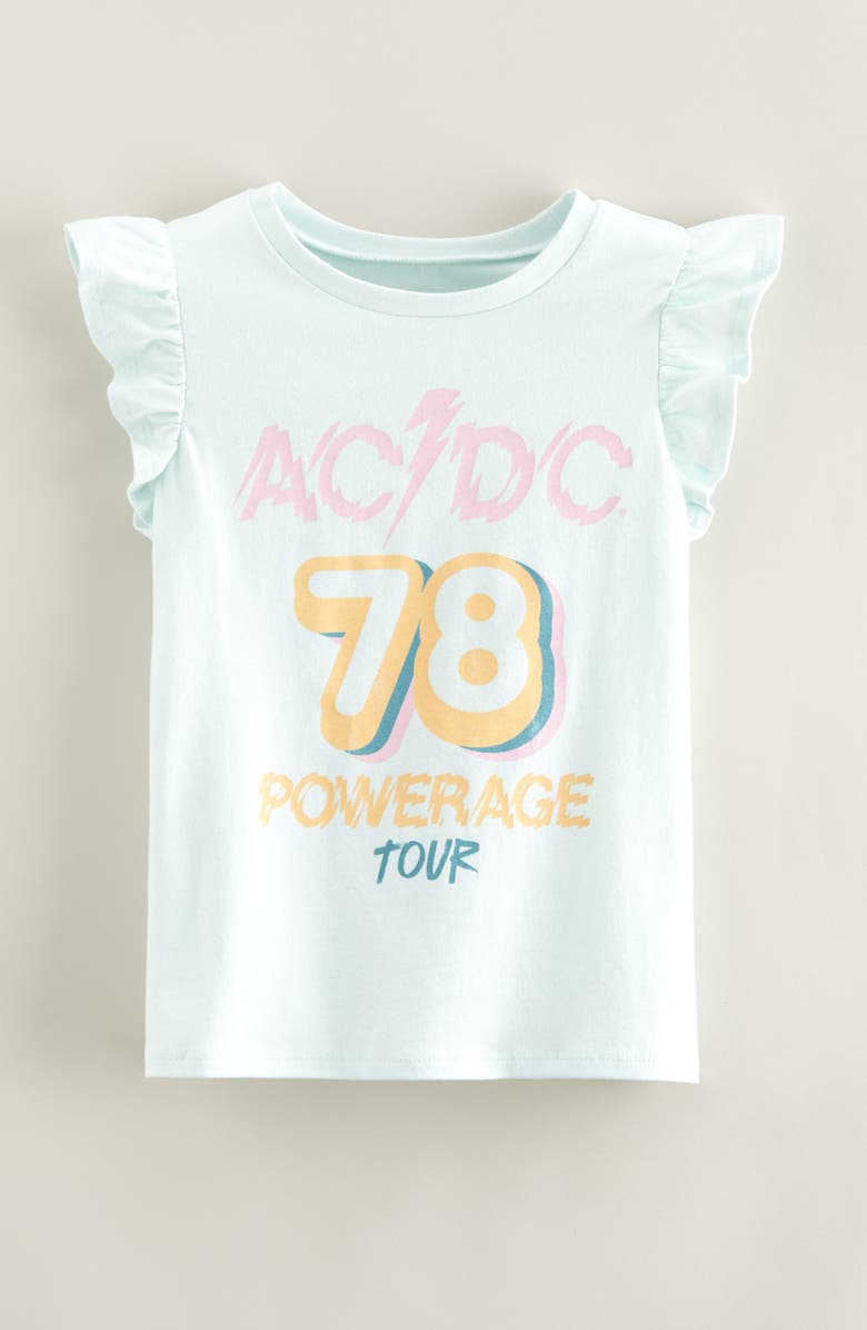Tucker + Tate Kids' Ruffle Sleeve T-Shirt, Main, color, Blue Saltwater Acdc Tour