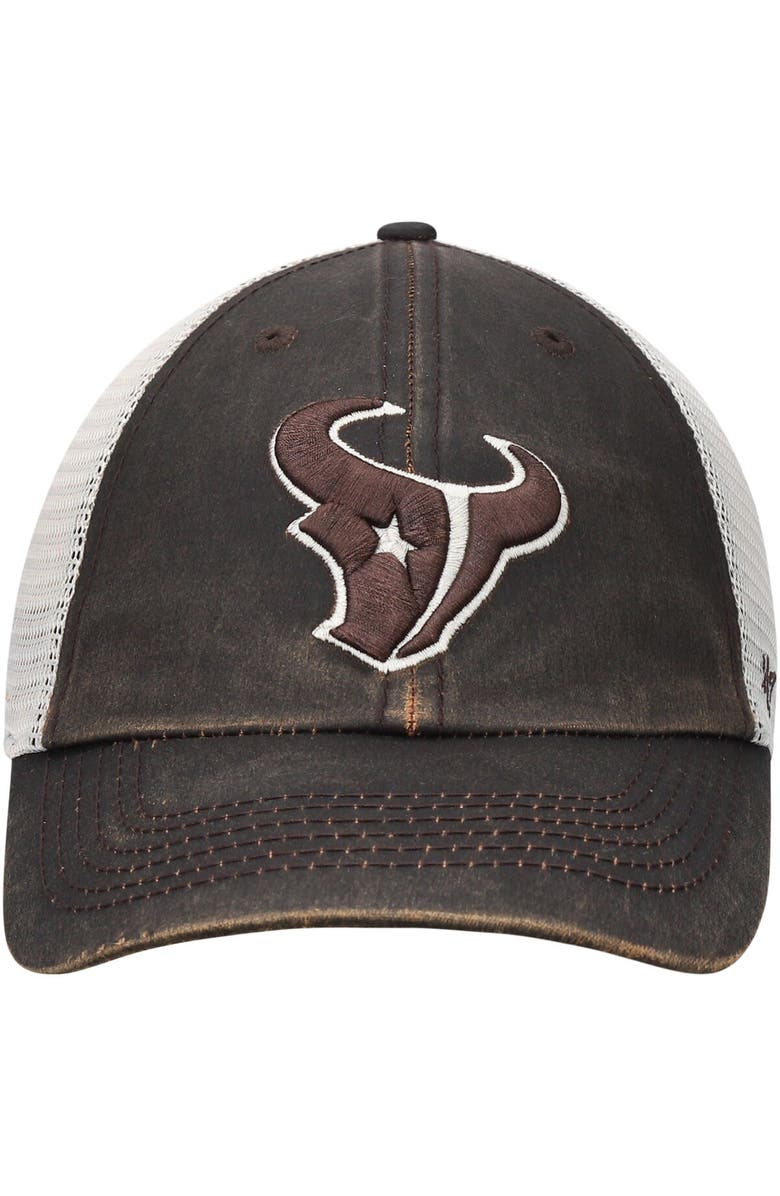 '47 Men's '47 Brown/Natural Pittsburgh Steelers Oil Cloth Trucker Clean Up Adjustable Hat, Alternate, color,