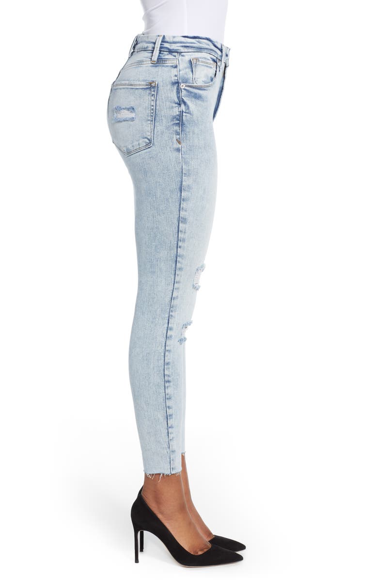 Good American Good Waist Ripped Crop Skinny Jeans, Alternate, color, 