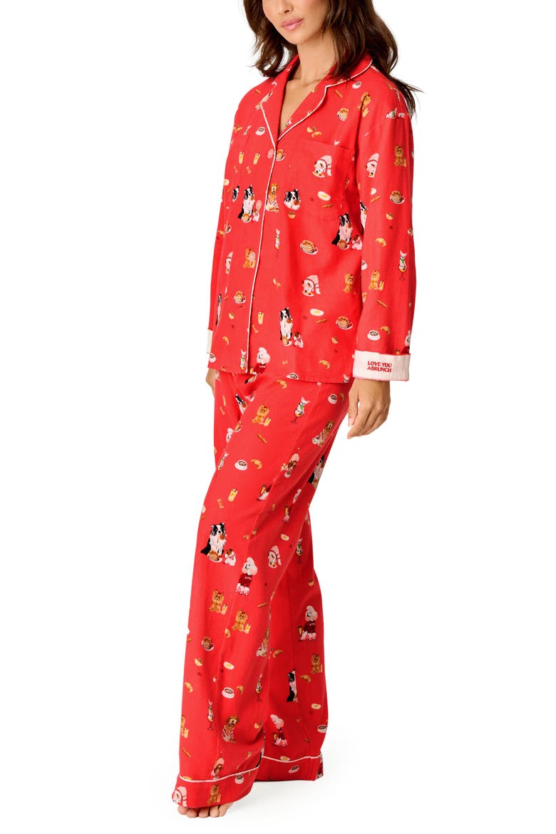 Flannel Pajamas, Alternate, color, DARK CORAL