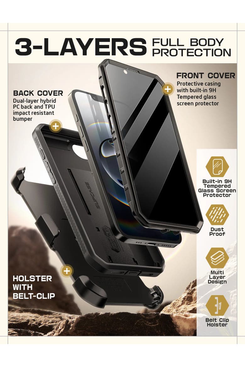 UB PRO Series iPhone 16e Rugged Case, Alternate, color, Black - iPhone 16e