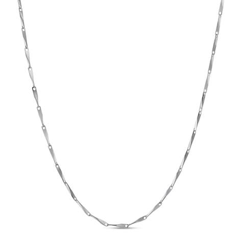 Kiyoshi Mirror Twist Bar Chain Necklace 925 Silver