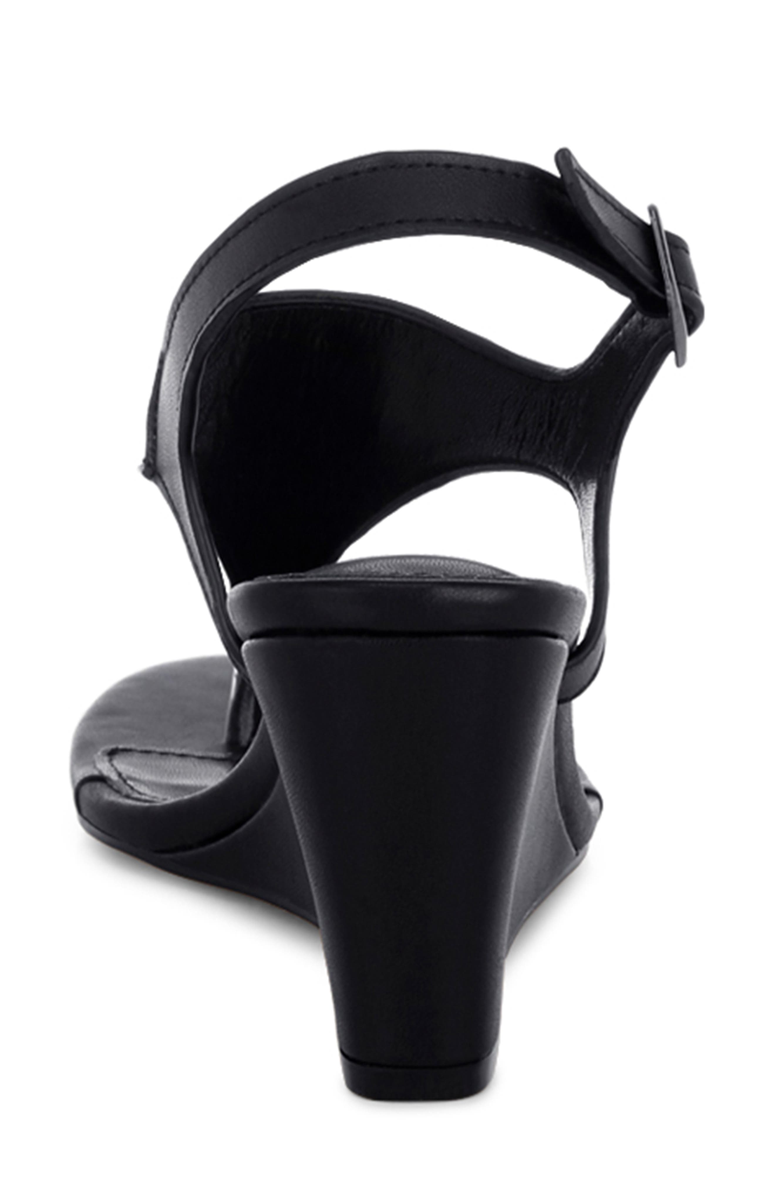 Wami Wedge Sandal, Alternate, color, BLACK