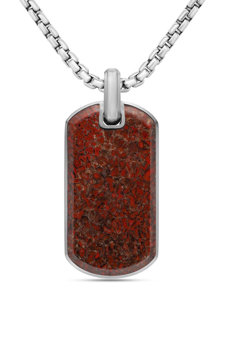 David Yurman Streamline<sup>®</sup> Tag with Red Agate, Main, color, Agatized Dinosaur Bone-Red