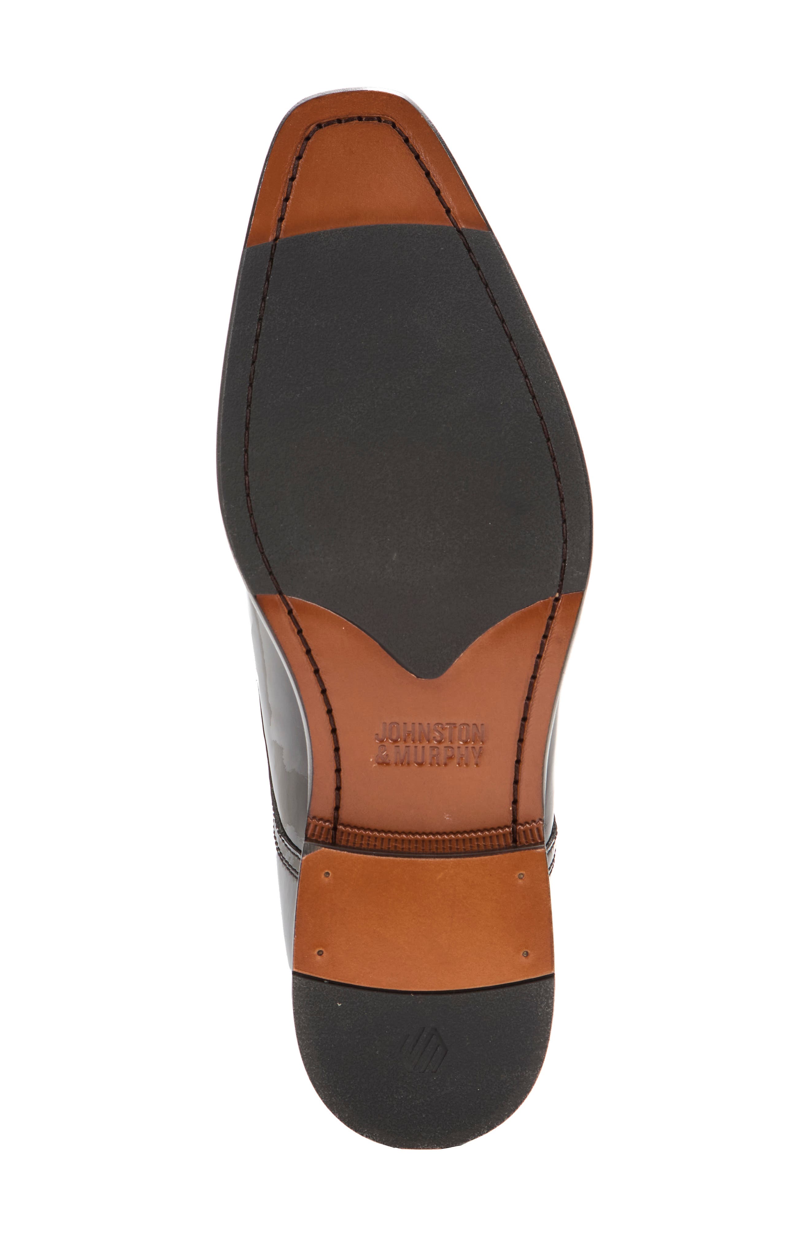 Johnston & Murphy Sullivan Plain Toe Derby, Alternate, color, Black Italian Patent Calfskin