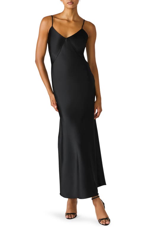 Steve Madden Myla Sequin Crop Top & Maxi Slipdress Set In Black