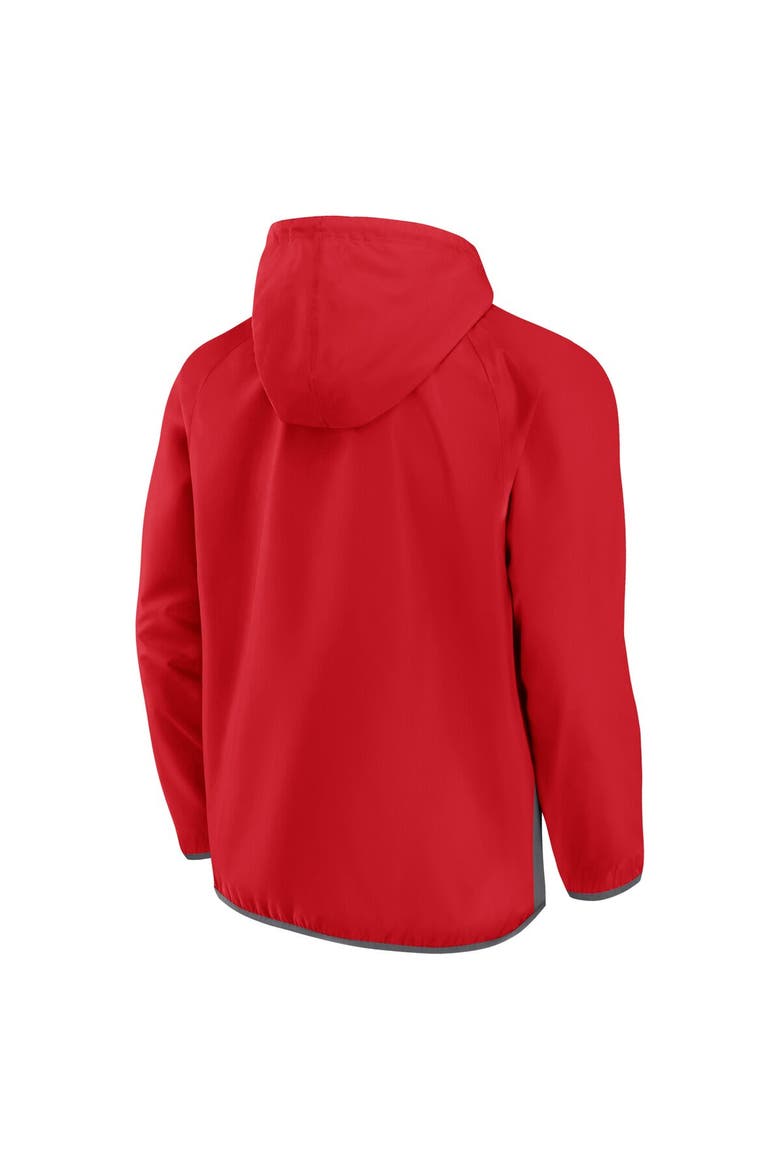 Men's Fanatics Branded  Red/Gray Chicago Bulls Anorak Flagrant Foul Color-Block Raglan Hoodie Half-Zip Jacket, Alternate, color, Red