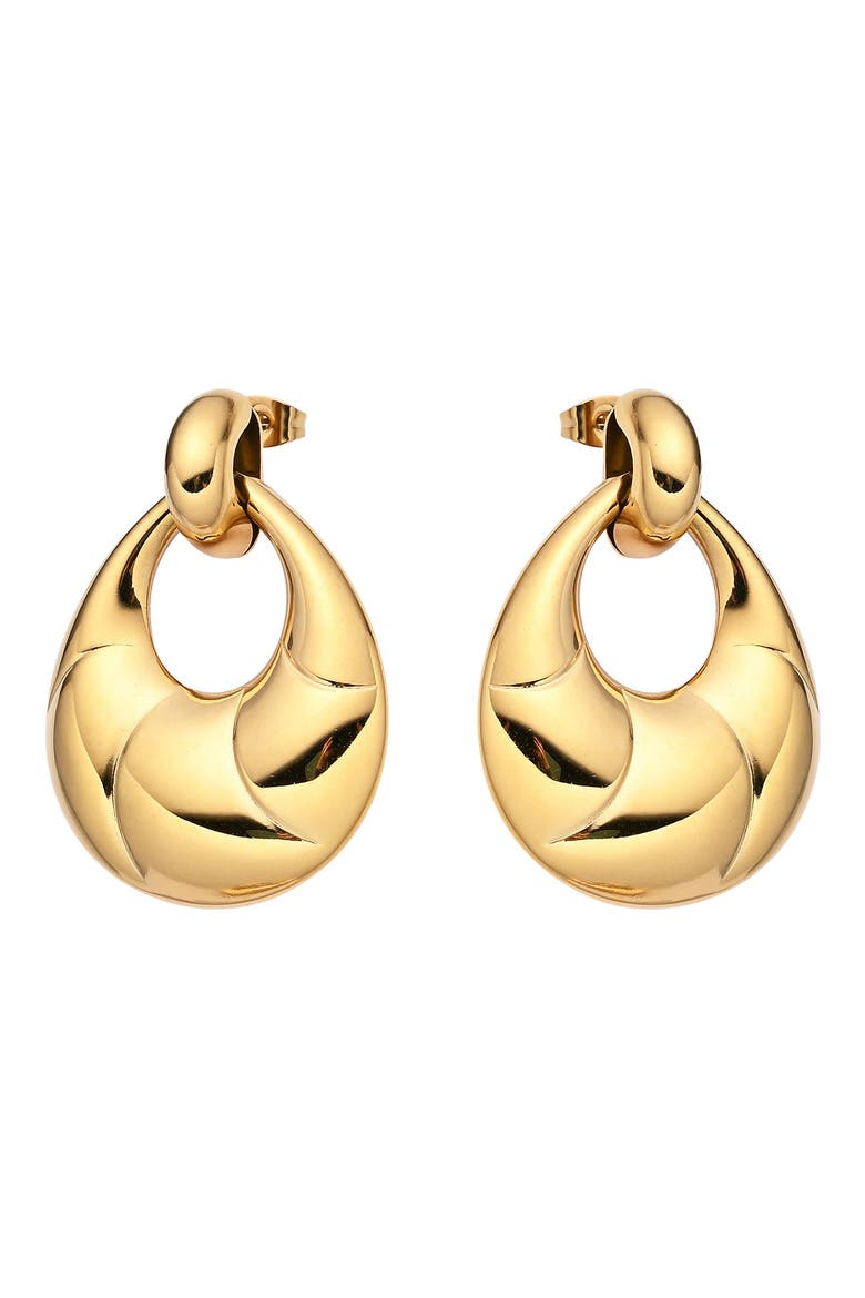 Knocker Earrings, Alternate, color, GOLD