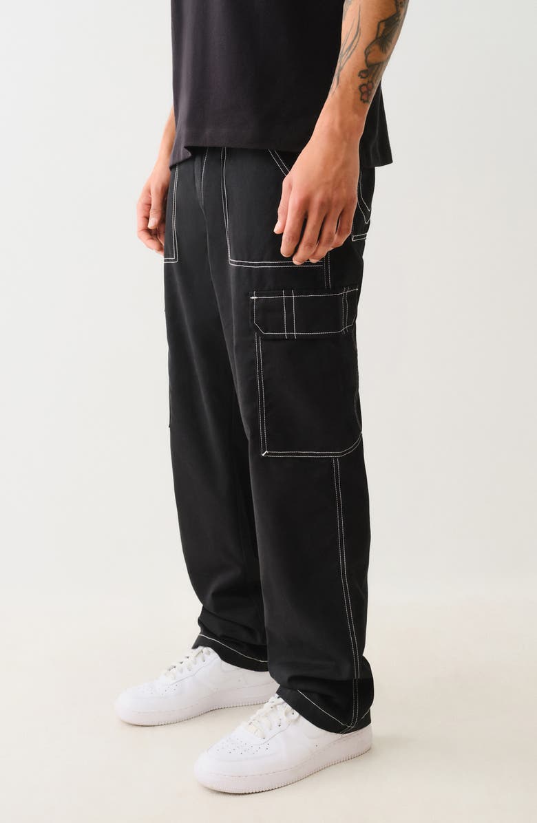 True Religion Bobby Baggy Cargo Pants, Alternate, color, Jet Black