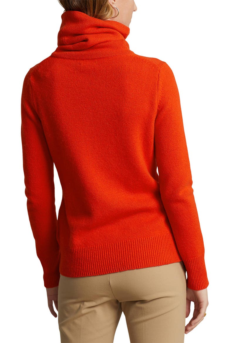 Turtleneck Cashmere Sweater, Alternate, color, ORANGE