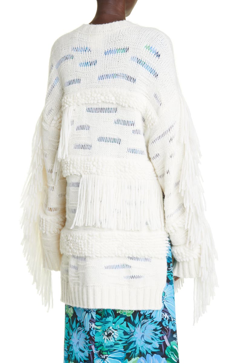 Stella McCartney Fringe Trim Alpaca & Wool Blend Sweater, Alternate, color,