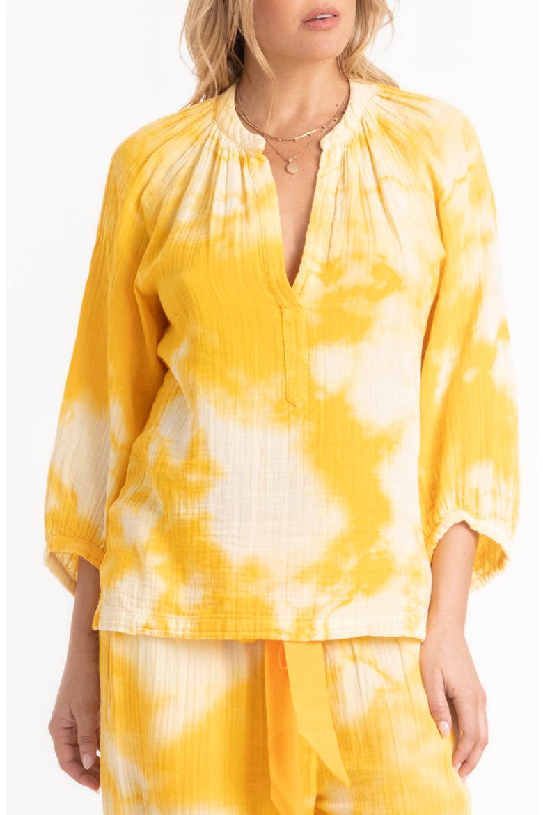 Tie Dye Gauze Top, Alternate, color, Sunflower Tie Dye