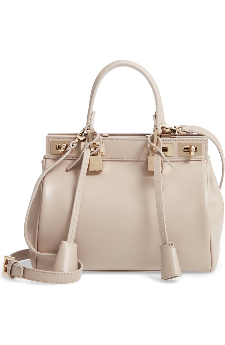 Giambattista Valli Small Flore Calfskin Leather Satchel, Main, color,