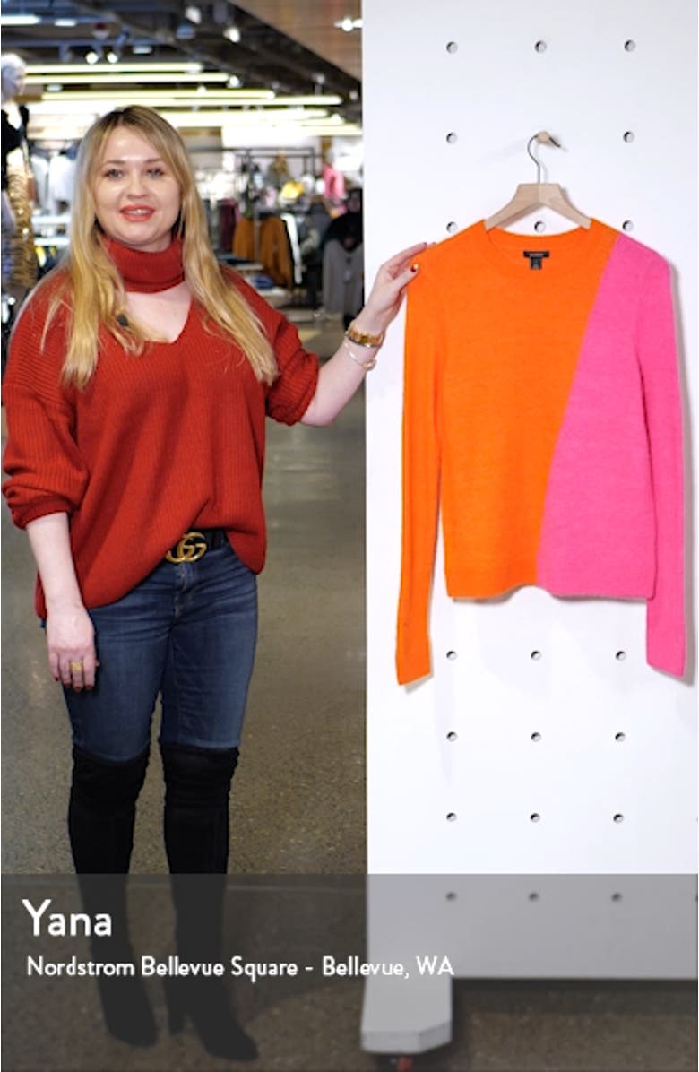 Colorblock Crewneck Sweater, sales video thumbnail