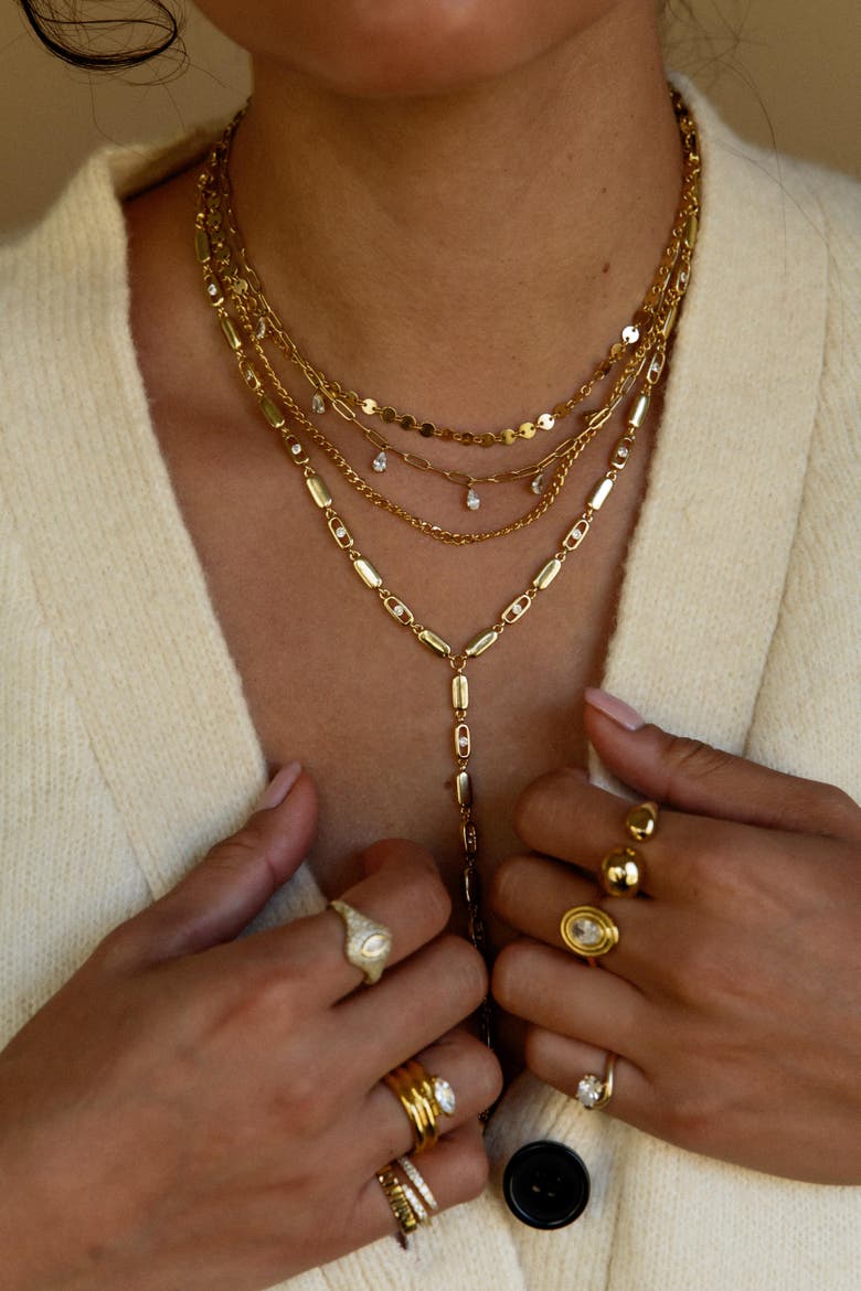 Nellie Lariat Necklace, Alternate, color, Gold