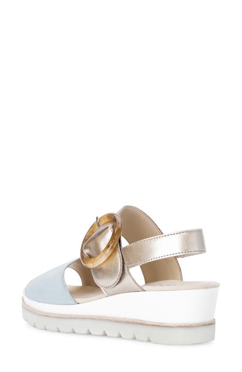 Gabor Strappy Wedge Sandal In Cielo