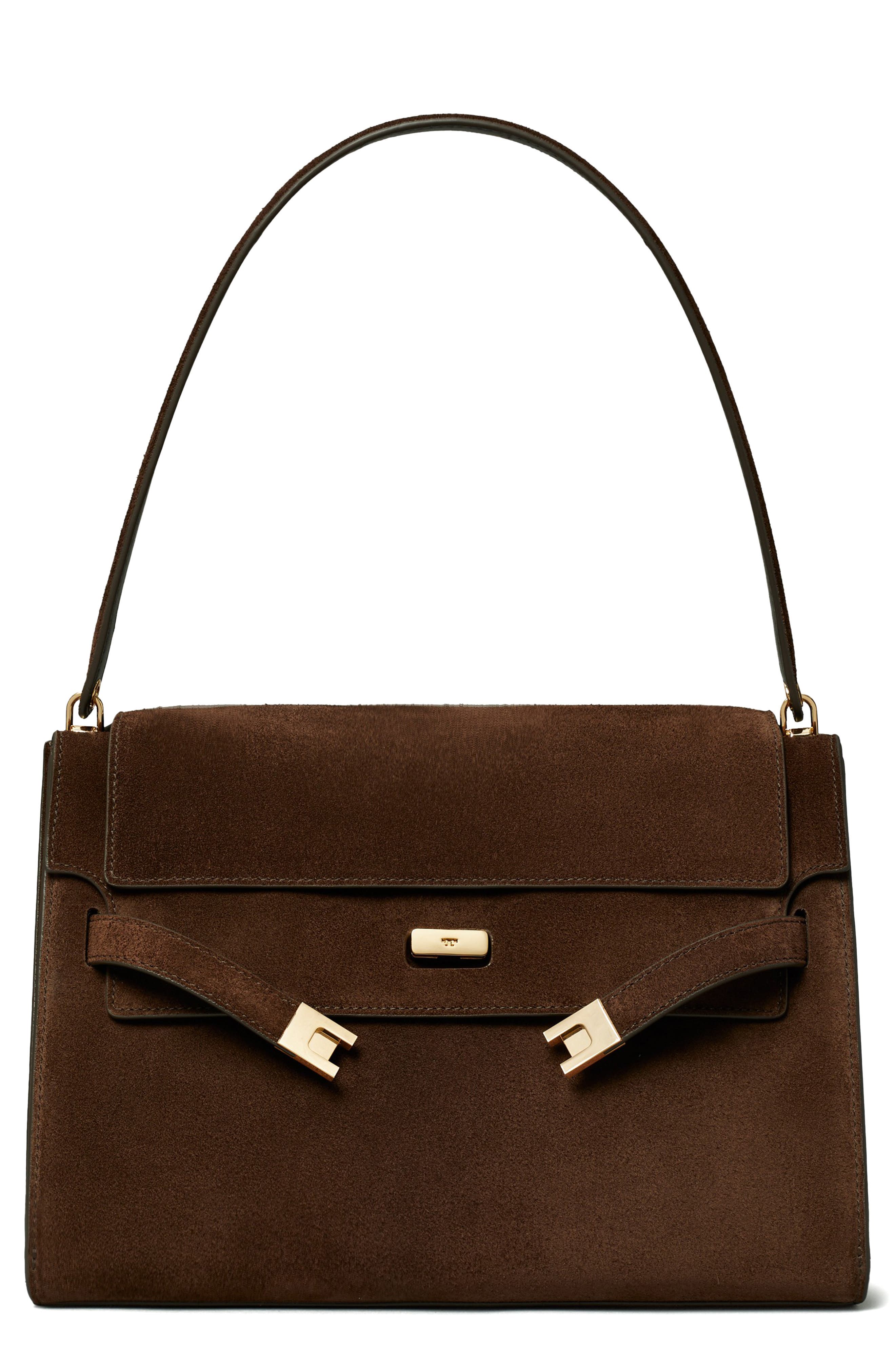 Tory Burch Large Lee Radziwill Suede Shoulder Bag, Main, color, 