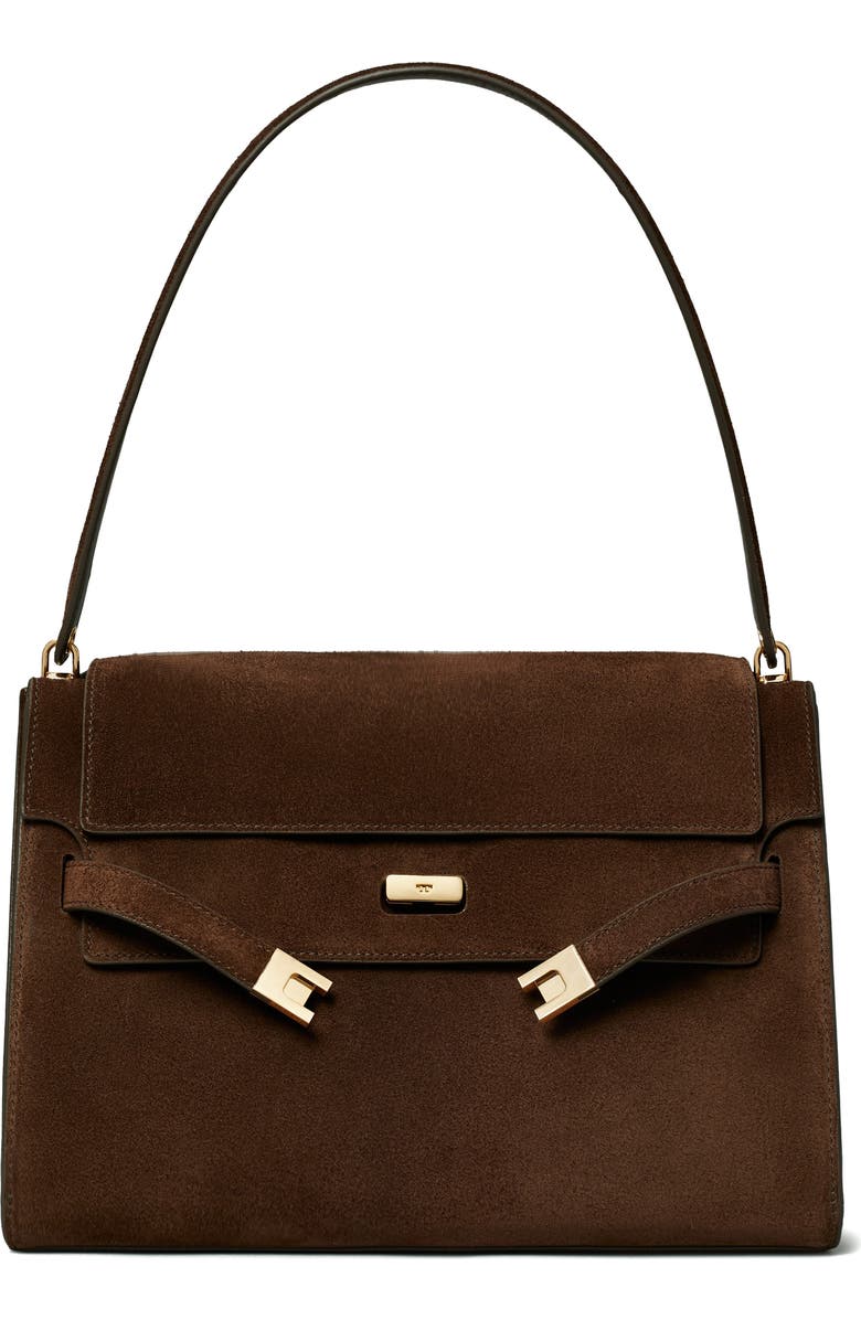 Tory Burch Large Lee Radziwill Suede Shoulder Bag, Main, color,