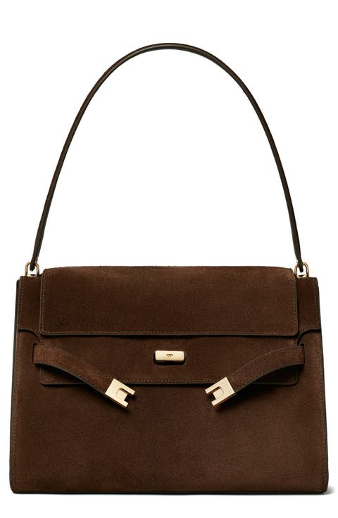 Large Lee Radziwill Suede Shoulder Bag