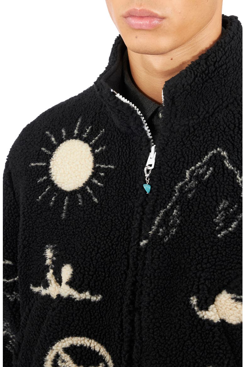 High Pile Fleece Bomber Jacket, Alternate, color, 90 BLACK