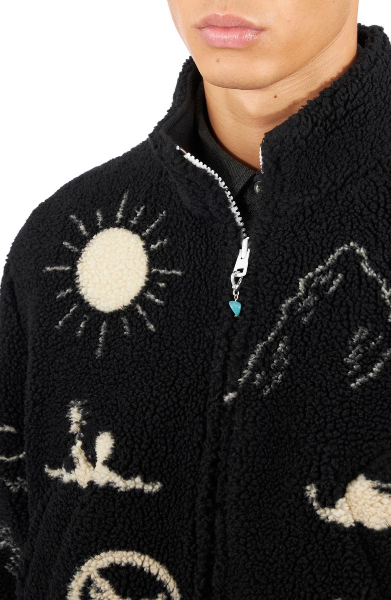 4SDesigns High Pile Fleece Bomber Jacket, Alternate, color, 