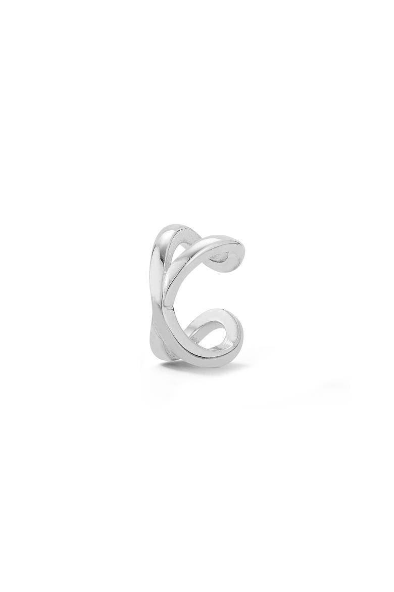 Crisscross Ear Cuff, Alternate, color, SILVER