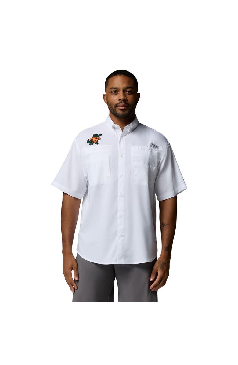 Columbia Men's Columbia White Florida Gators Tamiami Omni-Shade Button-Down Shirt, Main, color, White