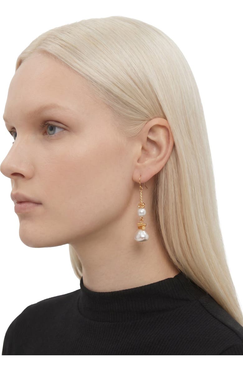 Deepti Pearl Chain Earrings, Alternate, color, Gold