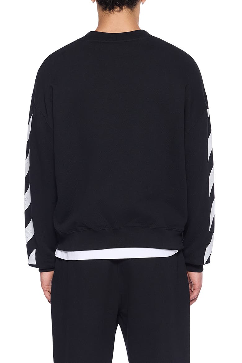 Diagonal Stripe Logo Cotton French Terry Graphic Sweatshirt, Alternate, color, BLACK