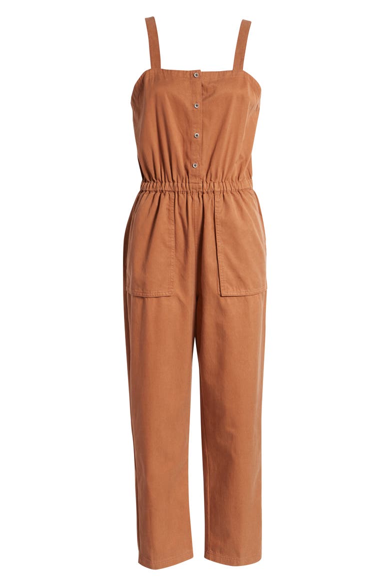 Sleeveless Utility Jumpsuit, Alternate, color, RUST BISQUE