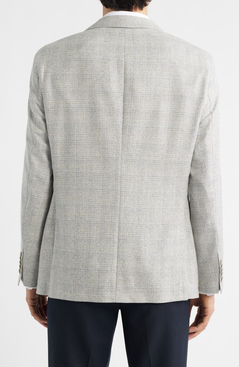 BOSS Jeff Regular Fit Grey Mélange Silk & Wool Sport Coat, Alternate, color, Silver