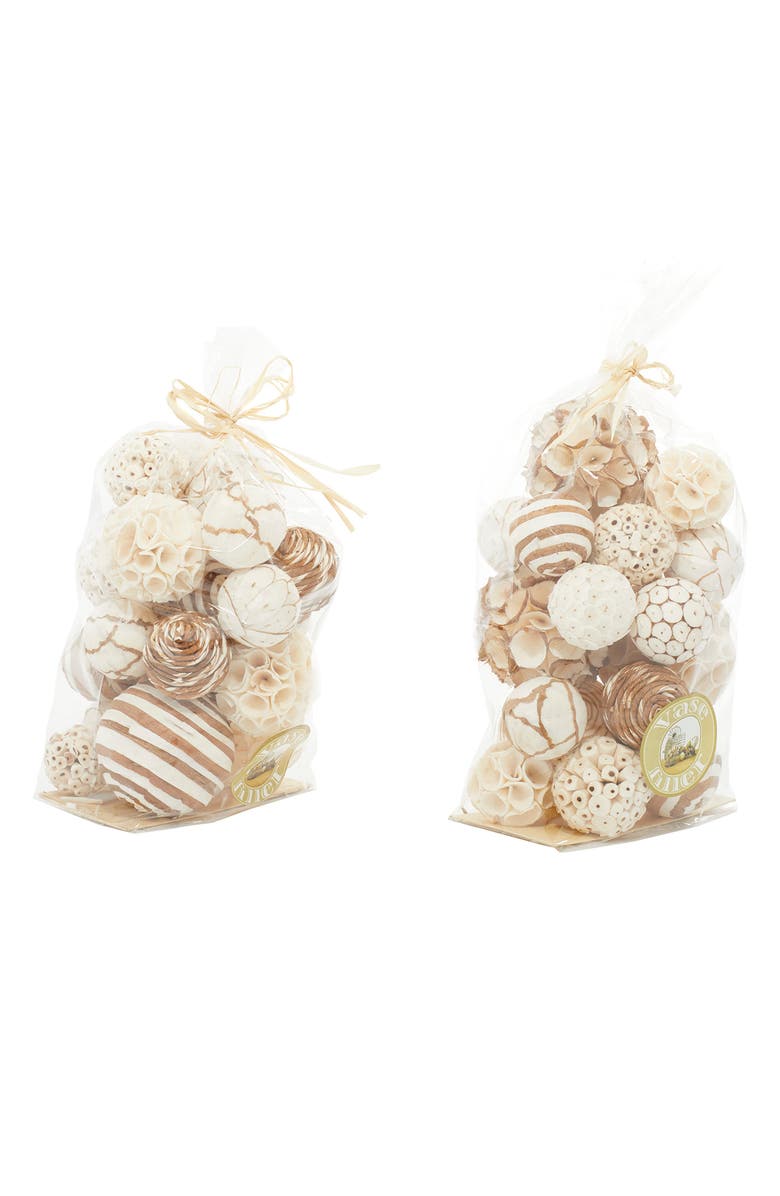 GINGER BIRCH STUDIO Brown Dried Plant Handmade Orb & Vase Filler - Set of 2, Main, color, 