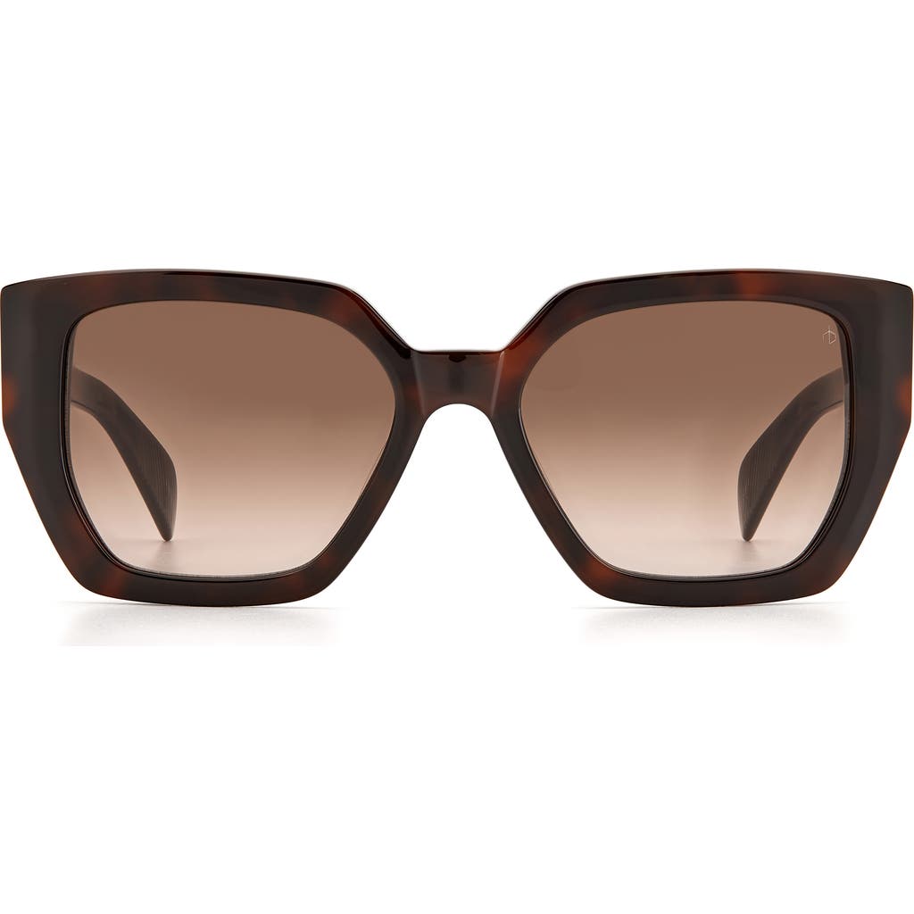 Rag & Bone 54mm Rectangular Sunglasses In Havana