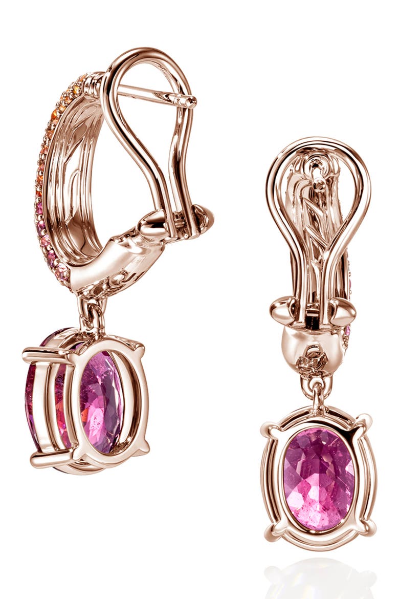 Artisan Series 18k Rose Gold Rubelite Drop Earrings, Alternate, color, GOLD