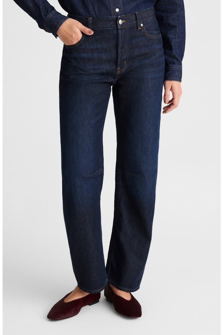 The Darted Barrel Leg Jeans, Main, color, FOUNDRY WASH