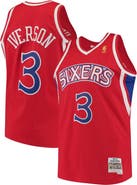 Mitchell & Ness Men's Mitchell & Ness Allen Iverson Red Philadelphia 76ers Hardwood Classics Swingman Jersey