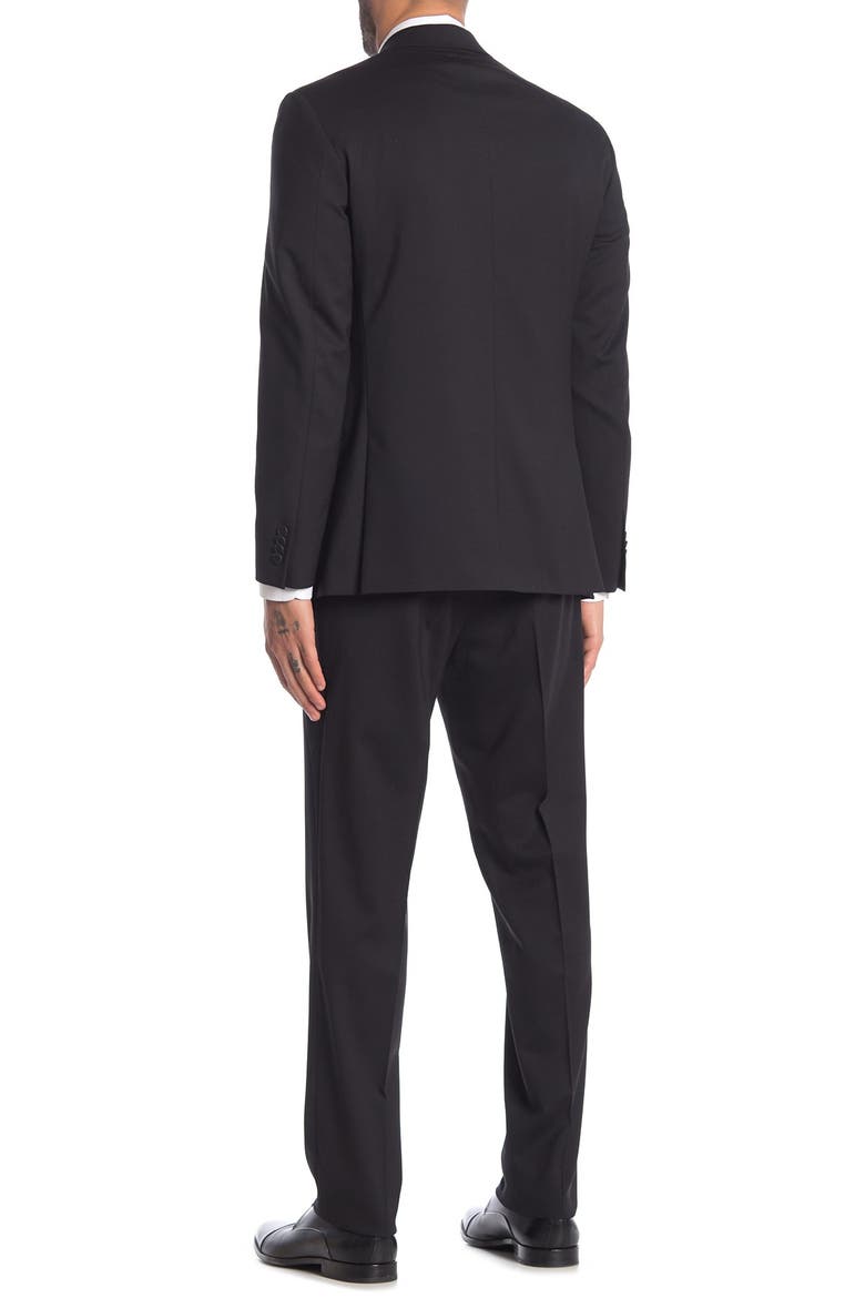 Stretch Wool Suit, Alternate, color, BLACK