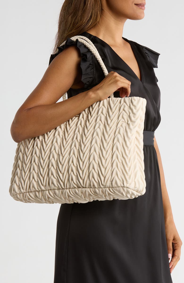 Sam Edelman Ari Quilted Leather Tote Bag, Alternate, color, Ivory