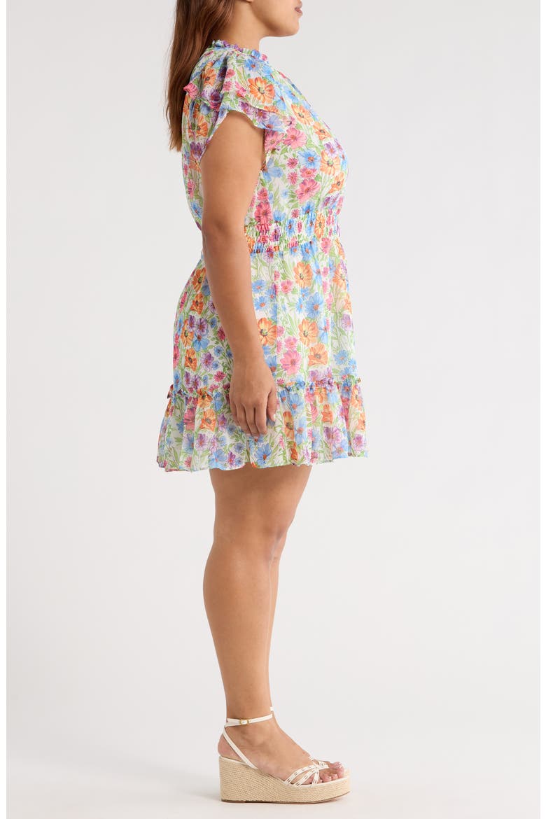 Ezia Garden Bumble Ruffle Dress, Alternate, color, BLUE/ PINK/ YELLOW