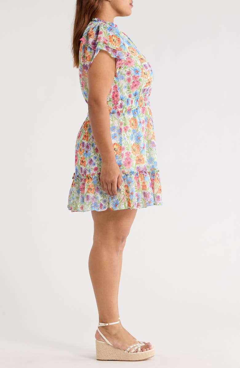 SUGARLIPS Ezia Garden Bumble Ruffle Dress, Alternate, color, Blue/ Pink/ Yellow