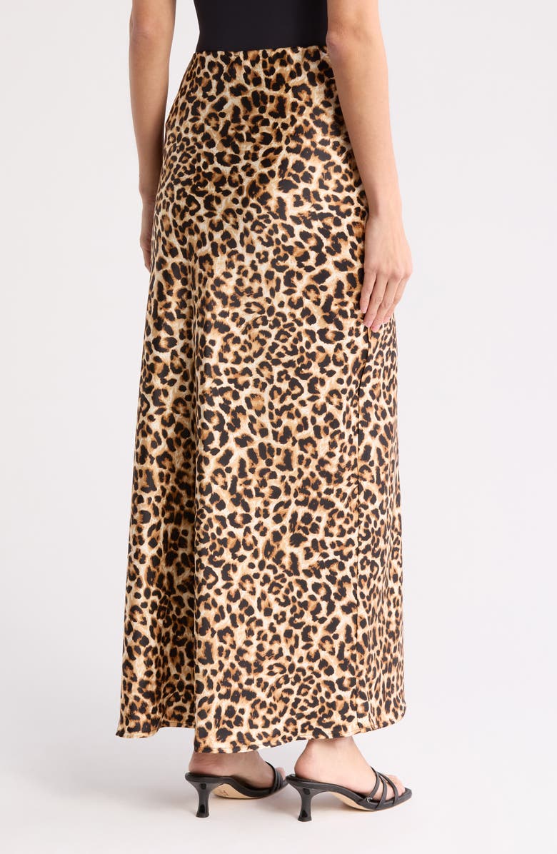 Renee C Leopard Print Maxi Skirt, Alternate, color, Chocolate