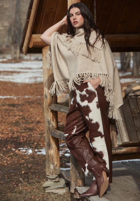 Faux Cow Hide And Leather Pant (Plus Available)
