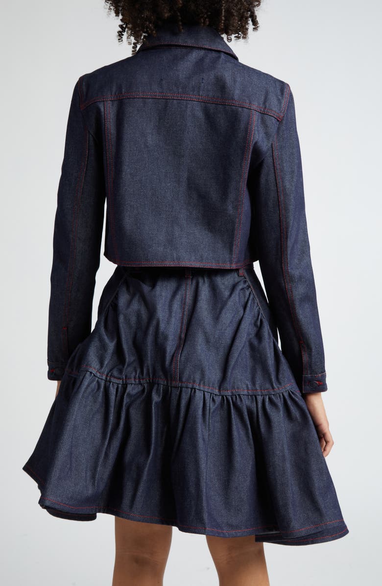 Cecilie Bahnsen Gracie Crop Denim Jacket, Alternate, color, 