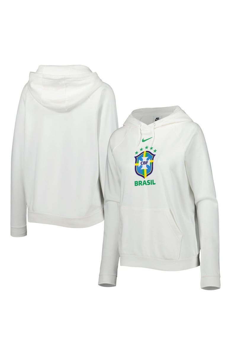 Nike Women's Nike White Brazil National Team Varsity Raglan Tri-Blend Pullover Hoodie, Main, color,