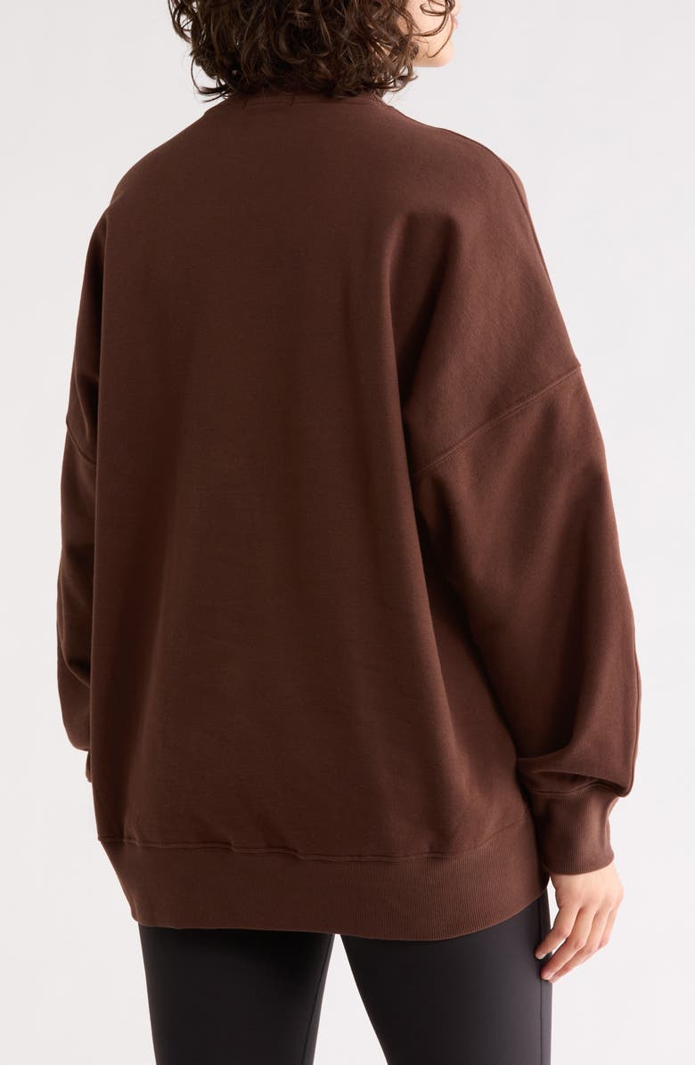 Beyond Yoga Solstice Oversize Cotton Blend Sweatshirt, Alternate, color, Espresso